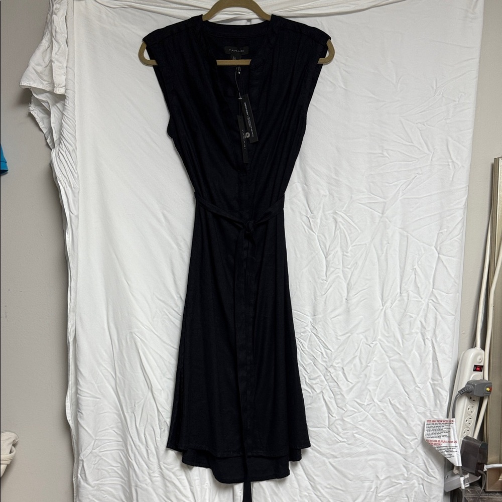 Tahari Dark Blue High Low Dress